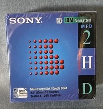 NEW Sony 2HD Floppy Diskettes Disk IBM Formatted 1.44 MB 3.5 Inch 10-Pack SEALED