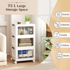 3 Pack 75L Collapsible Storage Bins Stackable Organizer Boxes