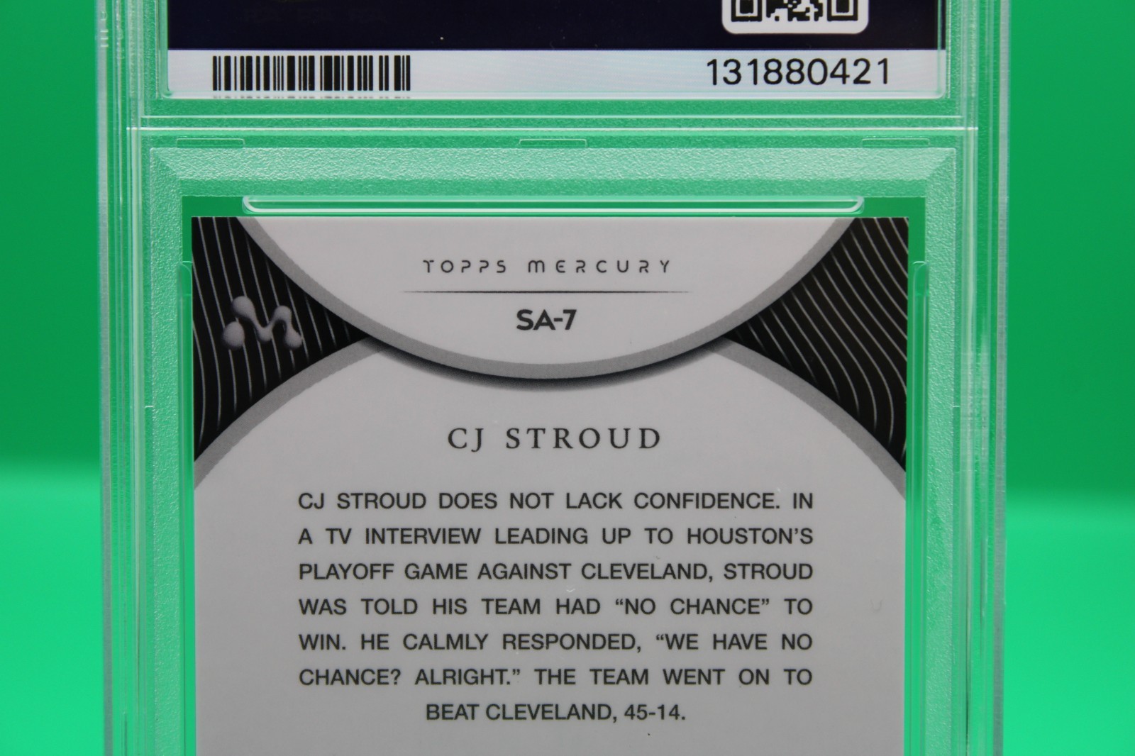 2024 Topps Finest CJ Stroud Rookie Mercury Red Refractor Auto /5 PSA 10 view 7