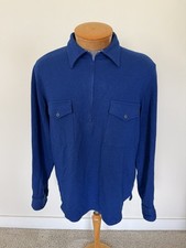 Vintage Pendleton 100 Wool Shirt Half Quarter Zip Pullover XL Royal Blue