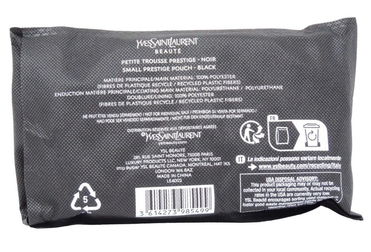 YVES SAINT LAURENT BEAUTE SMALL PRESTIGE POUCH BLACK COSMETICS BAG