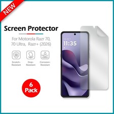 6-Pack LCD Clear HD Hydrogel Screen Protector for Motorola Razr 70 Ultra