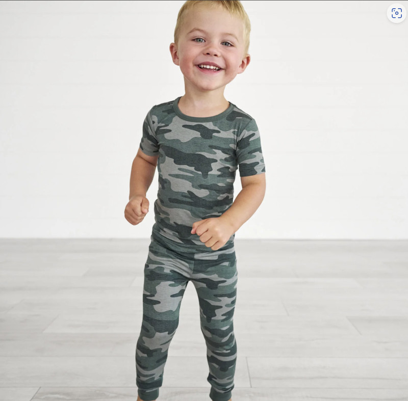 Little Sleepies VINTAGE CAMO Two-Piece SS/ Pants Pajama Set 18-24 mo (Free S/H)