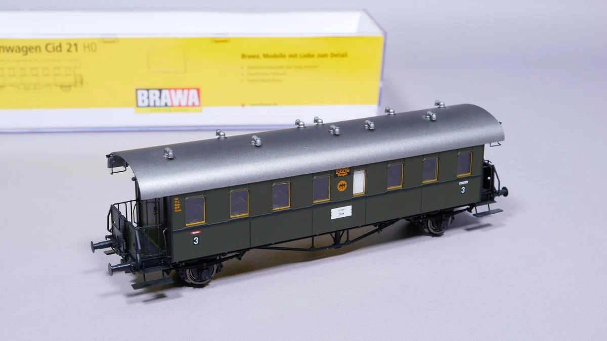 H0 DC Brawa 45761 Personenwagen 3. Kl. Cid21 80 095 Stuttgart DRG OVP #YÜ_1127