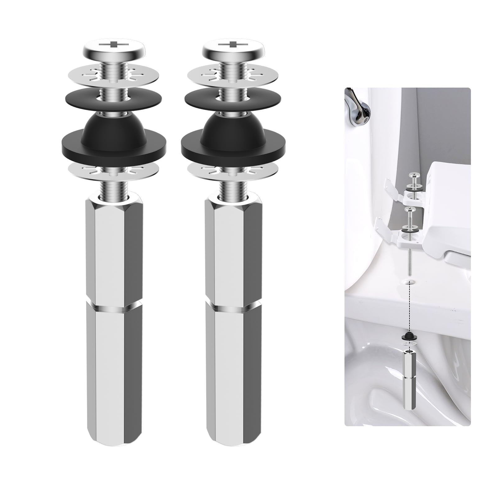 Bolts Kit, Heavy Duty Stainless Steel Toilet Bolt...