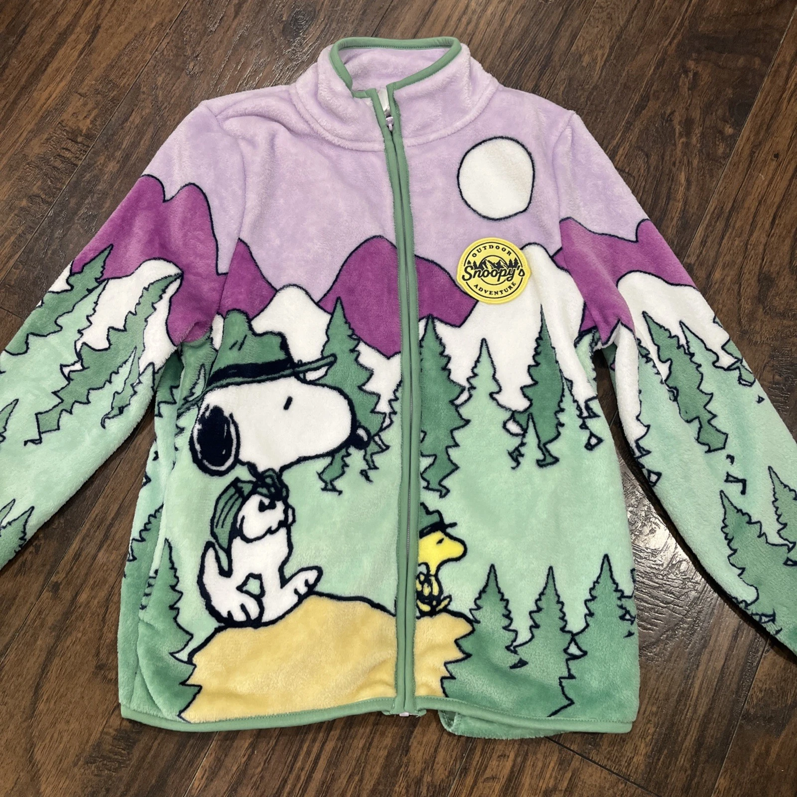 Peanuts Snoopy Woodstock Fleece Sherpa Jacket Women’s Sz XS Character Cozy NWT