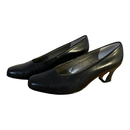 Vintage Ros Hommerson Black Classic Pumps Leather Comfort Heels Size 6.5 M - Picture 3 of 5