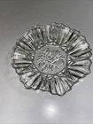 VTG Federal Glass Pioneer Fruit Pattern 7’ Clear Ruffle Crimped