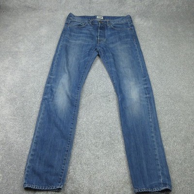 Edwin Jeans Mens W32 L32 Blue Denim ED 80 Slim Tapered Japanese Button Fly 6417