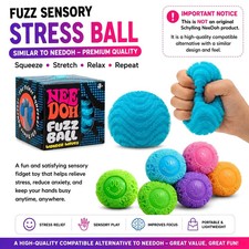 Premium Fuzz Sensory Stress Ball Squishy Fidget Toy for Anxiety Stress Relief 