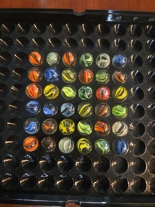  Vintage Marbles Multi Veined Cats Eye  Assorted Colors Lot Of 36