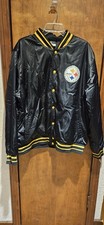 80s NFL Steelers Embroidered Big Logo American Made Varsity Jacket Super Rare