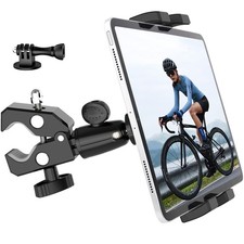Dosvsi Bike Tablet Holder, Metal Motorcycle Mount, Anti Shake Black 
