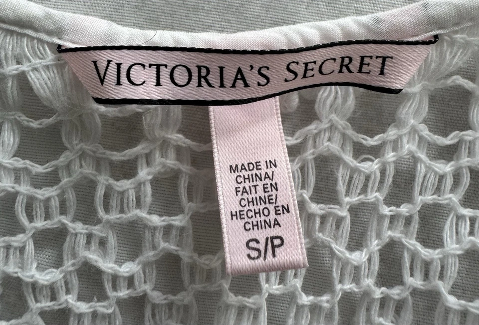 Mameluco para mujer Victoria’s Secret crochet blanco Y2K playa encubrimiento, talla pequeña Foto 4 de 4