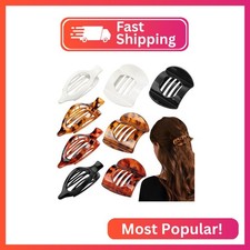 8 Pcs Large Flat Claw Clips for Women, 2 Styles French Flat Hair Clips for Women