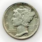1917 D Mercury Dime 10C VF XF Better Early Silver Semi Key Type Coin Denver Mint