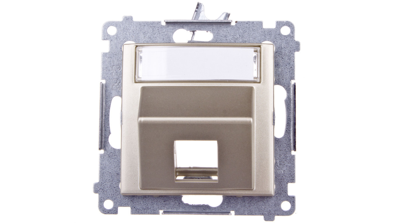 Simon 54 Single RJ Keystone telecommunication socket cover diagonal gold  /T2UK