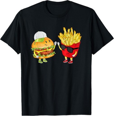 Hamburger Fries High Five | Cool Fun Combo Snacks Funny Gift T-Shirt