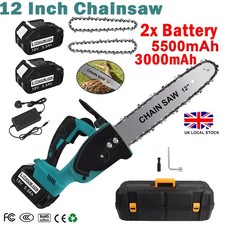 12 Inch Electric Cordless Chainsaw Wood Cutting For Makita 18V Battery 12" 30cm