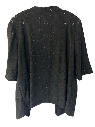 Cardigan estivo SHEIN Curve taglia 2XL donna aperto davanti nero busto 46” L 27” - Foto 2 di 5