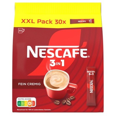 Genießen Sie NESCAFÉ 3in1 XXL Pack   30 praktische Kaffeesticks zum Mitnehmen