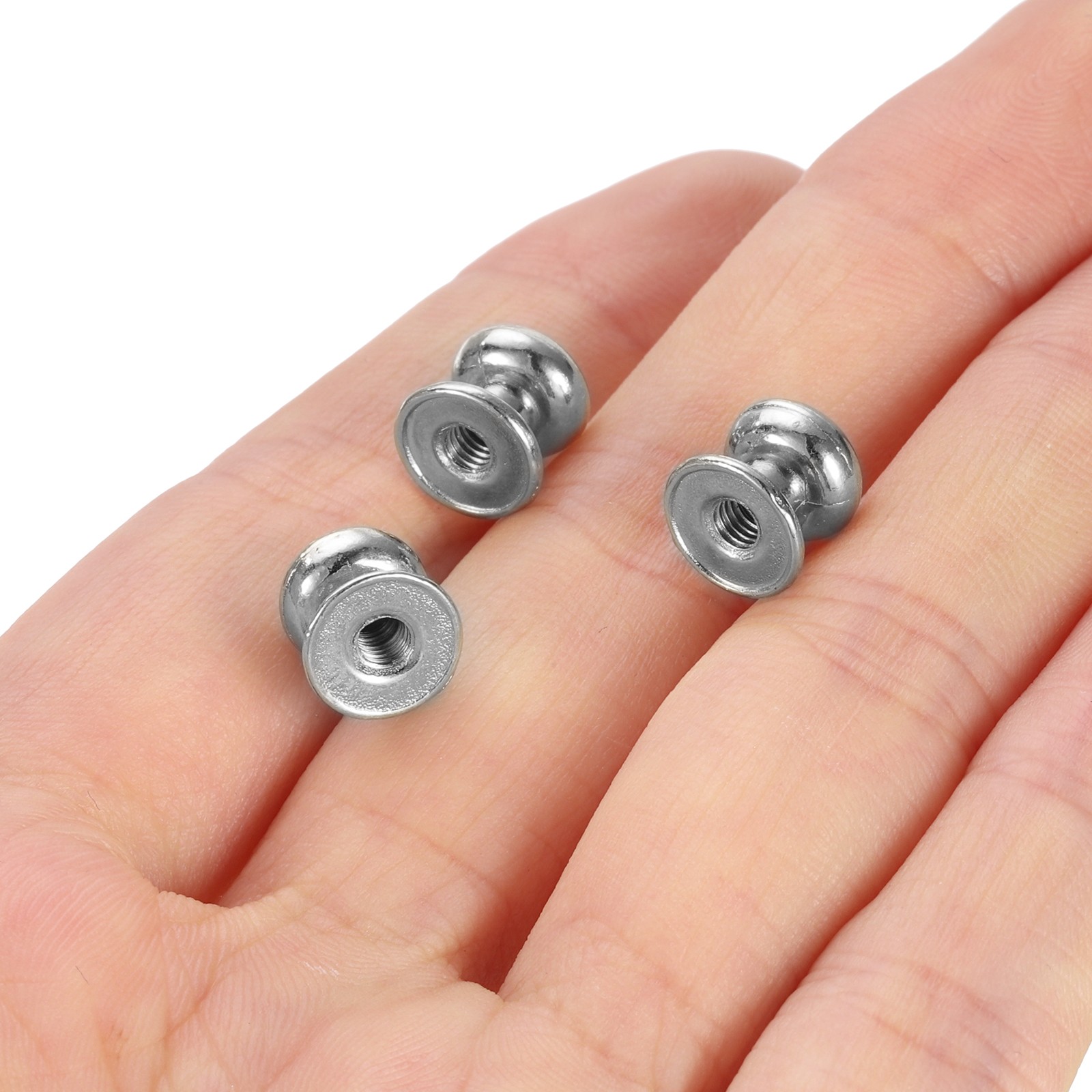 50 Pcs M3*5 Mini Round Knobs, 7mm Small Drawer Pulls, Silver