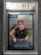 2006 BOWMAN CHROME JOSE BAUTISTA AUTOGRAPH ROOKIE PROSPECT CARD#BC242 BGS 8.5/10