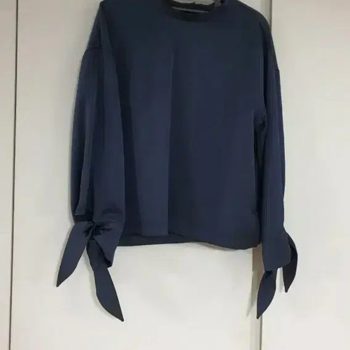 Duelle Ribbon Knot Blouse Women Size 66 Navy Official