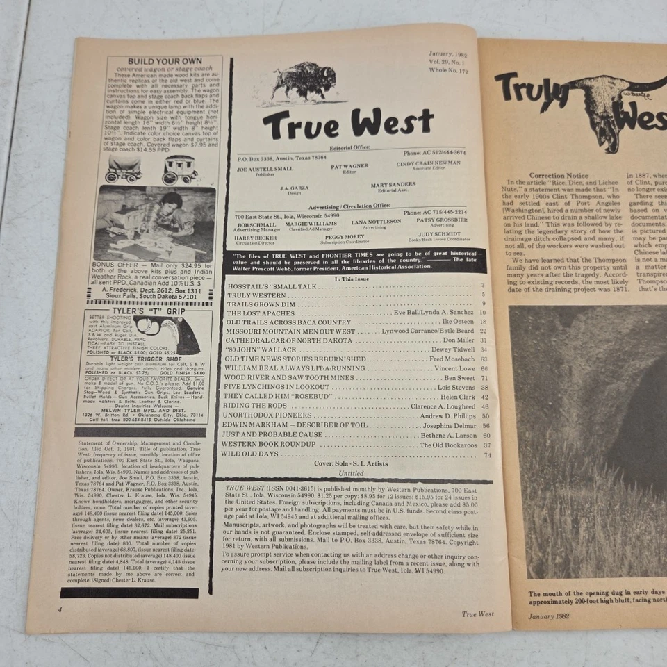 True West Magazine January 1982 Lost Apaches Unorthodox Pioneers Missouri Men - Image 2 of 4