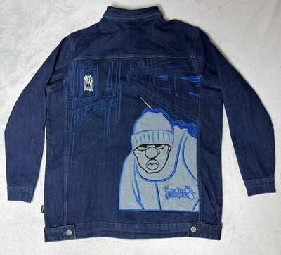 South Pole Embroidered Denim Jacket - Size Small - Rare Y2K/Streetwear