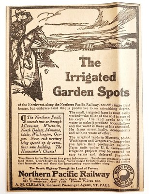1910 Northern Pacific Railway Advertisement Railroad Train Travel DWXX8