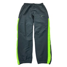 Vintage Nike Joggers Swoosh Y2K Cuffed Tracksuit Bottoms Grey Mens Medium