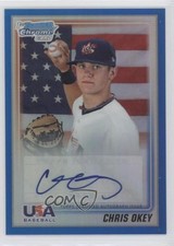 2010 Bowman Draft USA Team Blue Refractor 29/99 Chris Okey #USAA-13 Auto sh7