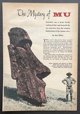  Mystery of Mu  1955 article Easter Island~Lost Pacific Continent~Mayan~Atlantis