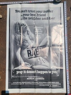 RABID 1977 ORIG B MOVIE POSTER HORROR MARILYN CHAMBERS Large Theater Size Read⬇️