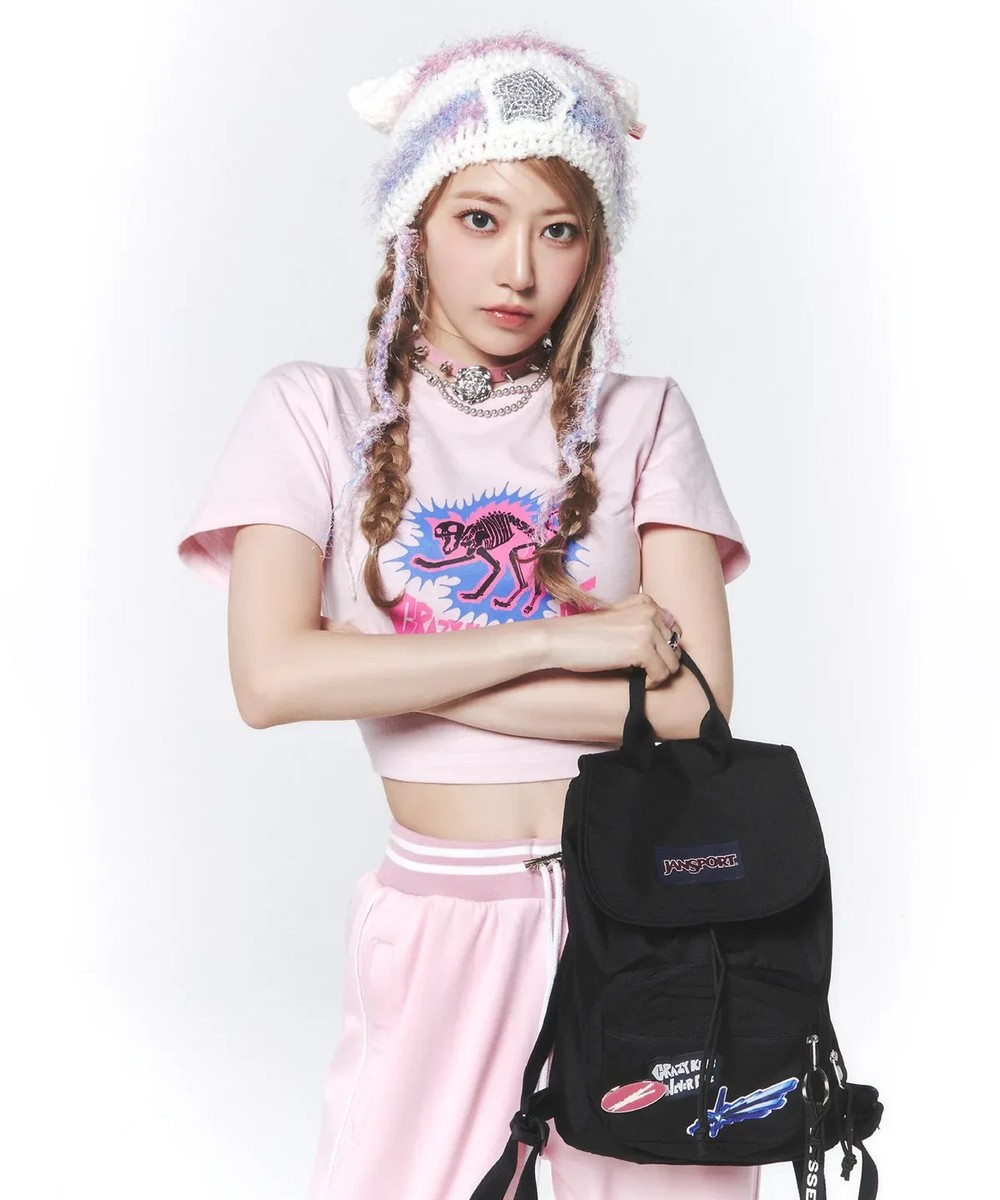 JANSPORT x LE SSERAFIM Highland Mini Pack Backpack Black Limited