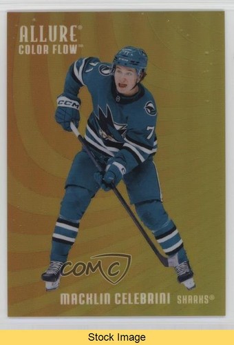 2025-26 Upper Deck Allure Color Flow Orange Yellow Macklin Celebrini READ 1uw9