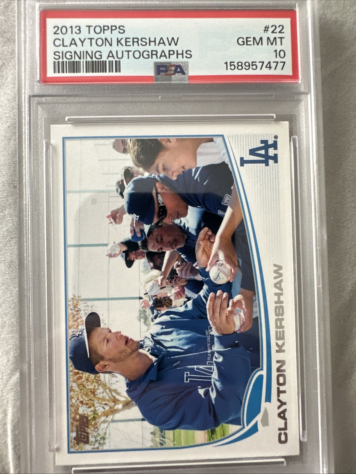 Clayton Kershaw 2013 Topps Signing Autographs SSP Image Variation PSA 10 #22