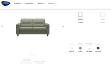 Ekornes Stressless Fiona Shadow Green Paloma Leather 2 Seater Sofa NEW