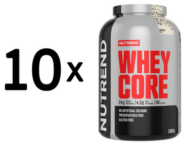 10 x Nutrend Whey Core, Cookies - 1800g (31,11 EUR/kg)