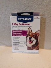 7 Way De-Wormer for Dogs Oral Treatment for Tapeworm Roundworm Hookworms 2 Pills