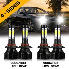 For Honda Accord 03-07 Led Headlight 4-sided Bulbs White Highlow Beam 9005 9006