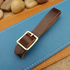 Shell Cordovan Leather Vintage Pocket Watch Fob Strap &Brass Finish Solid Buckle