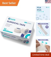 Soft Paper Surgical Tape 1" x 10 Yards - Gentle, Hypoallergenic  12 Rolls