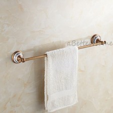 Antique Brass Bathroom Towel Rail Rack Holder Wall Mounted Single Bar Hanger NEW