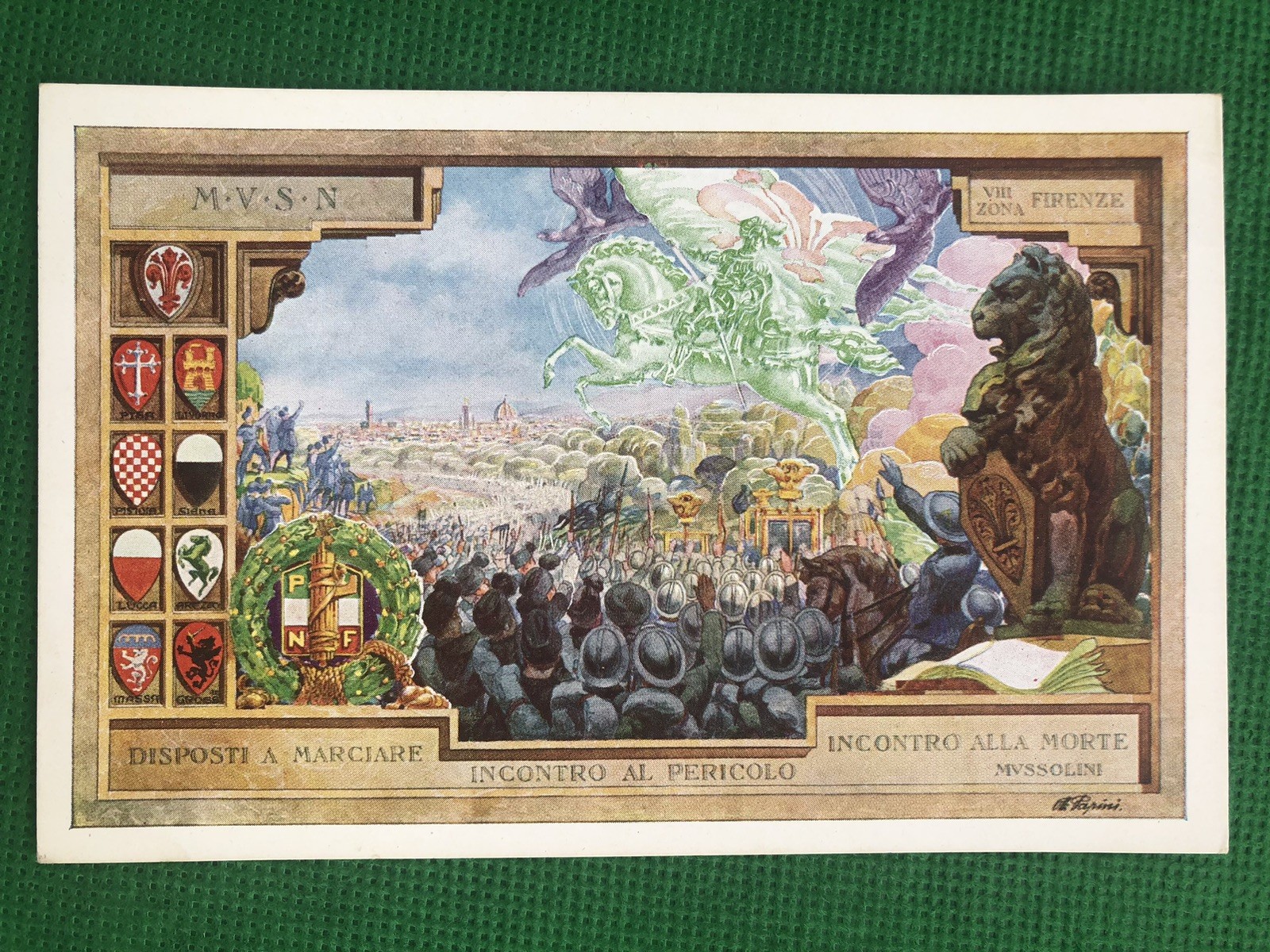 Cartolina Militare Milizia MVSN Ccnn VIII Zona Firenze