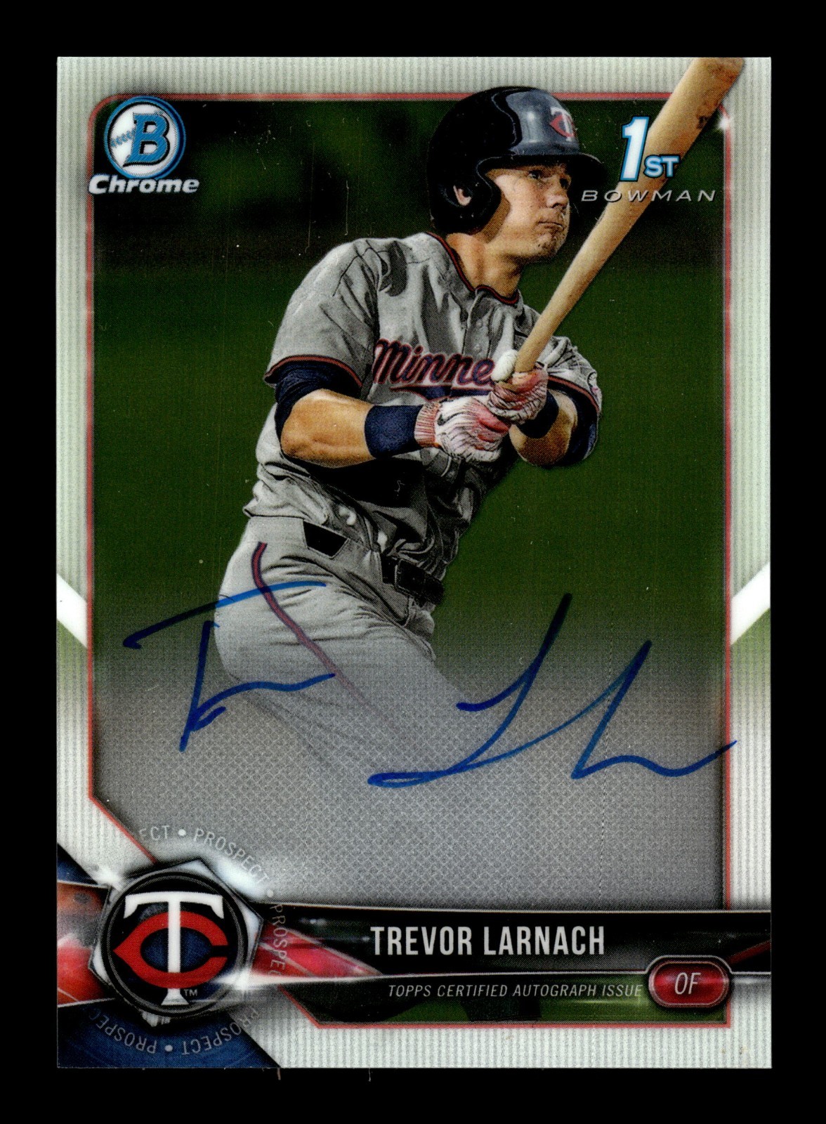 2018 Bowman Draft Trevor Larnach Chrome Auto #CDA-TL Twins
