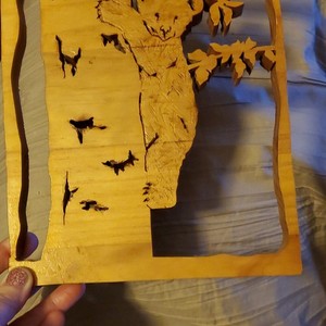 Handmade Handcrafted Wooden Bear Wall Art Décor Wall Hanging Home Decoration