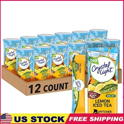 Decaf Lemon Iced Tea Naturally Flavored Powdered Drink Mix 72pc 12 Canisters US