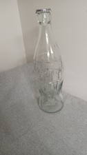 Coca Cola Clear Glass Bottle Embossed Logo Collectable 20 Inch Soda Theme